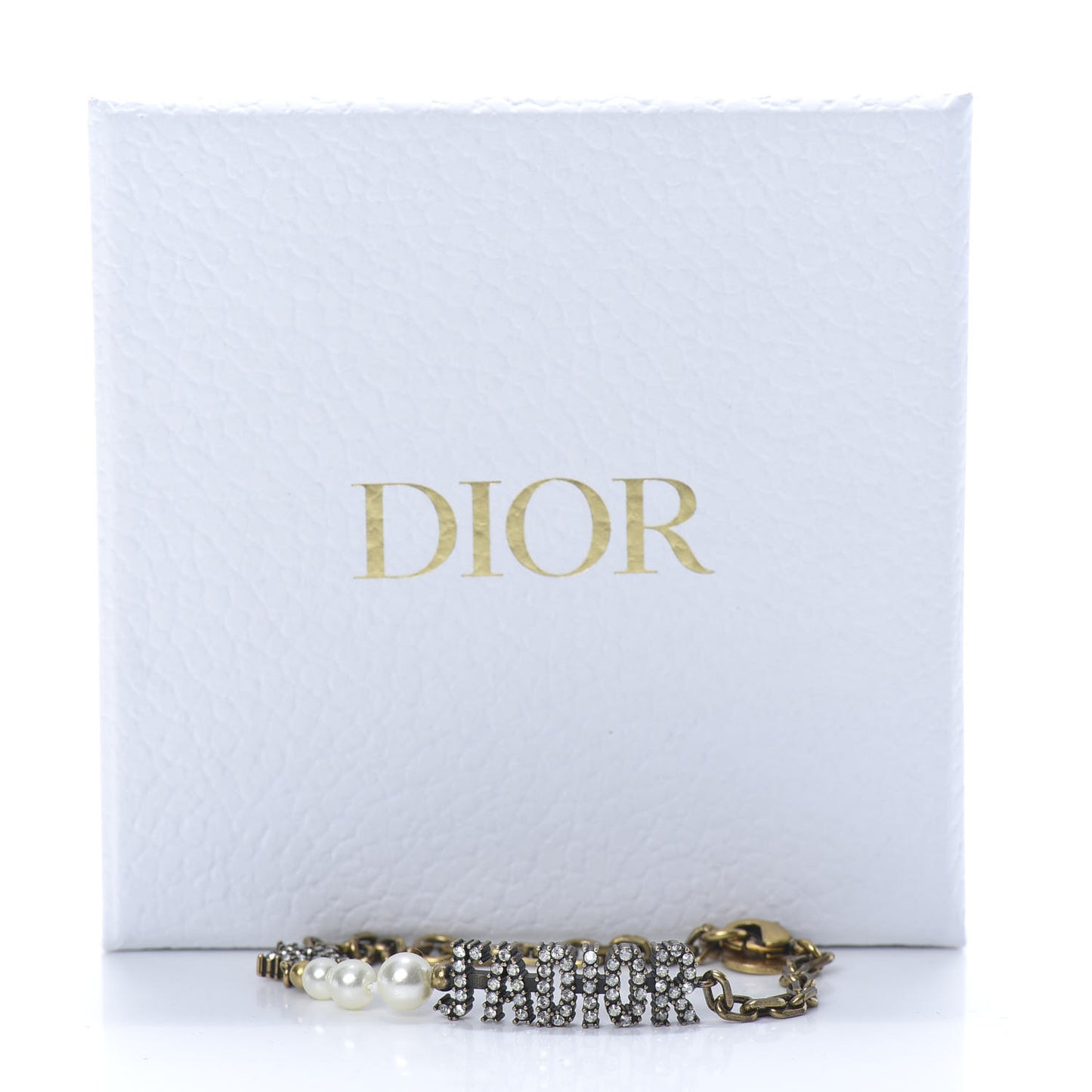 Metal Crystal Pearl J'Adior Bracelet Gold