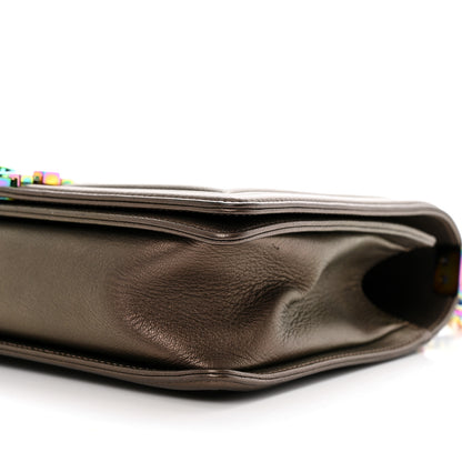 Chanel Iridescent Goatskin Quilted New Medium Boy Flap Dark Gold 10 of 10