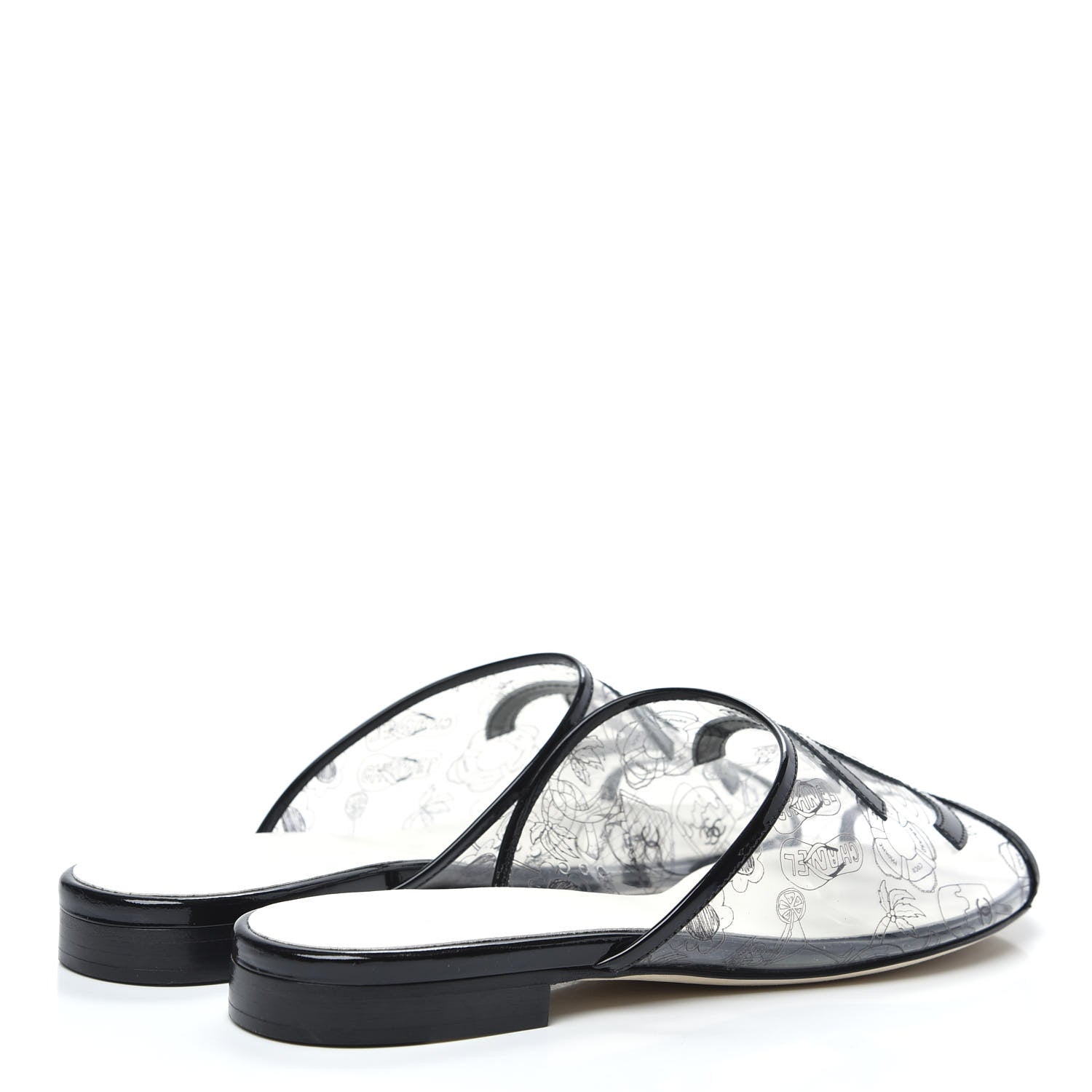 Chanel Patent PVC CC Sandal Mule 39 Black 4 of 7
