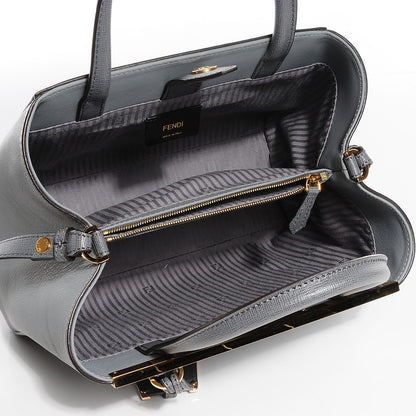 Fendi Vitello Elite Petite 2Jours Tote Grigio Grigio Chiaro 9 of 13