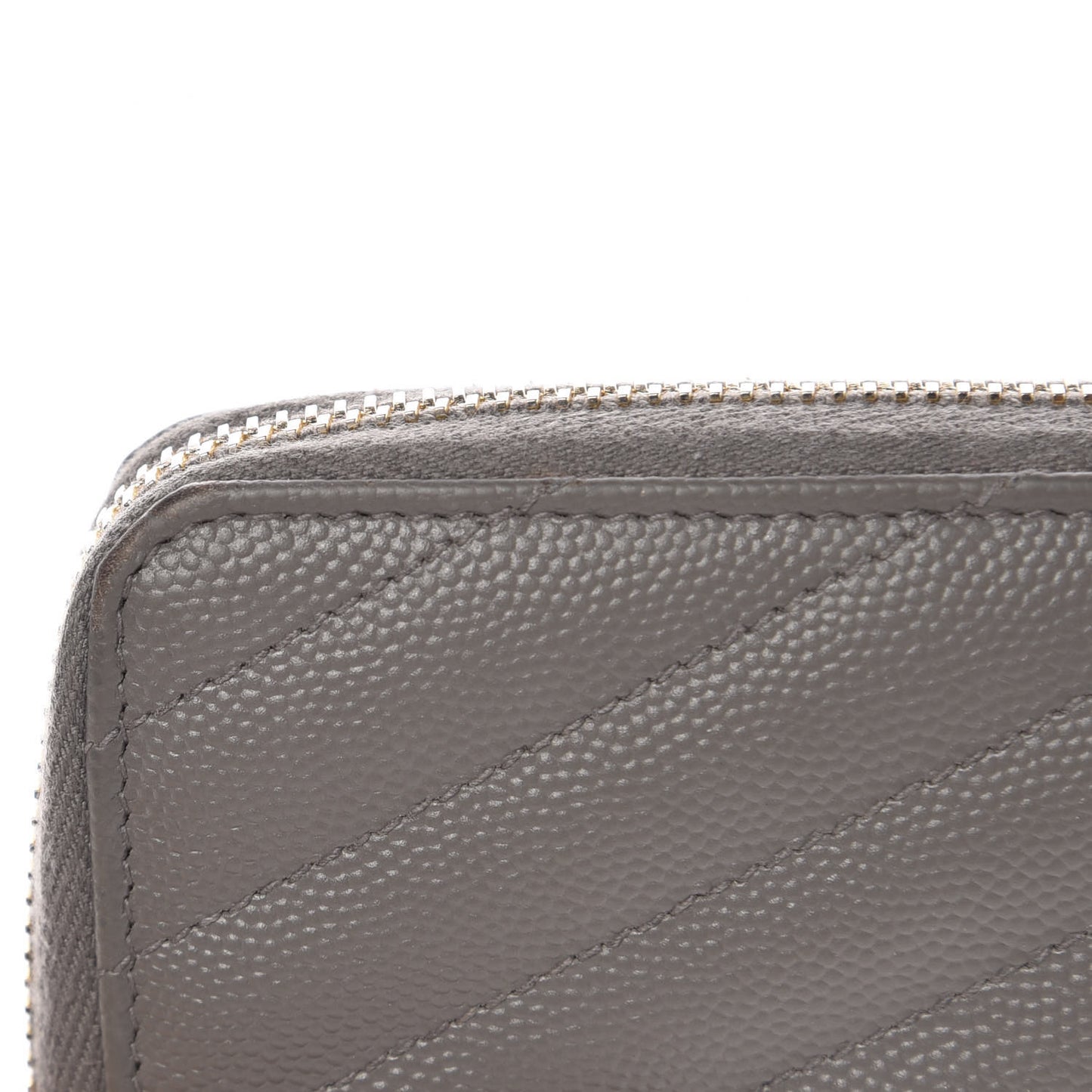Grain De Poudre Matelasse Chevron Monogram Zip Around Wallet Dark Anthracite
