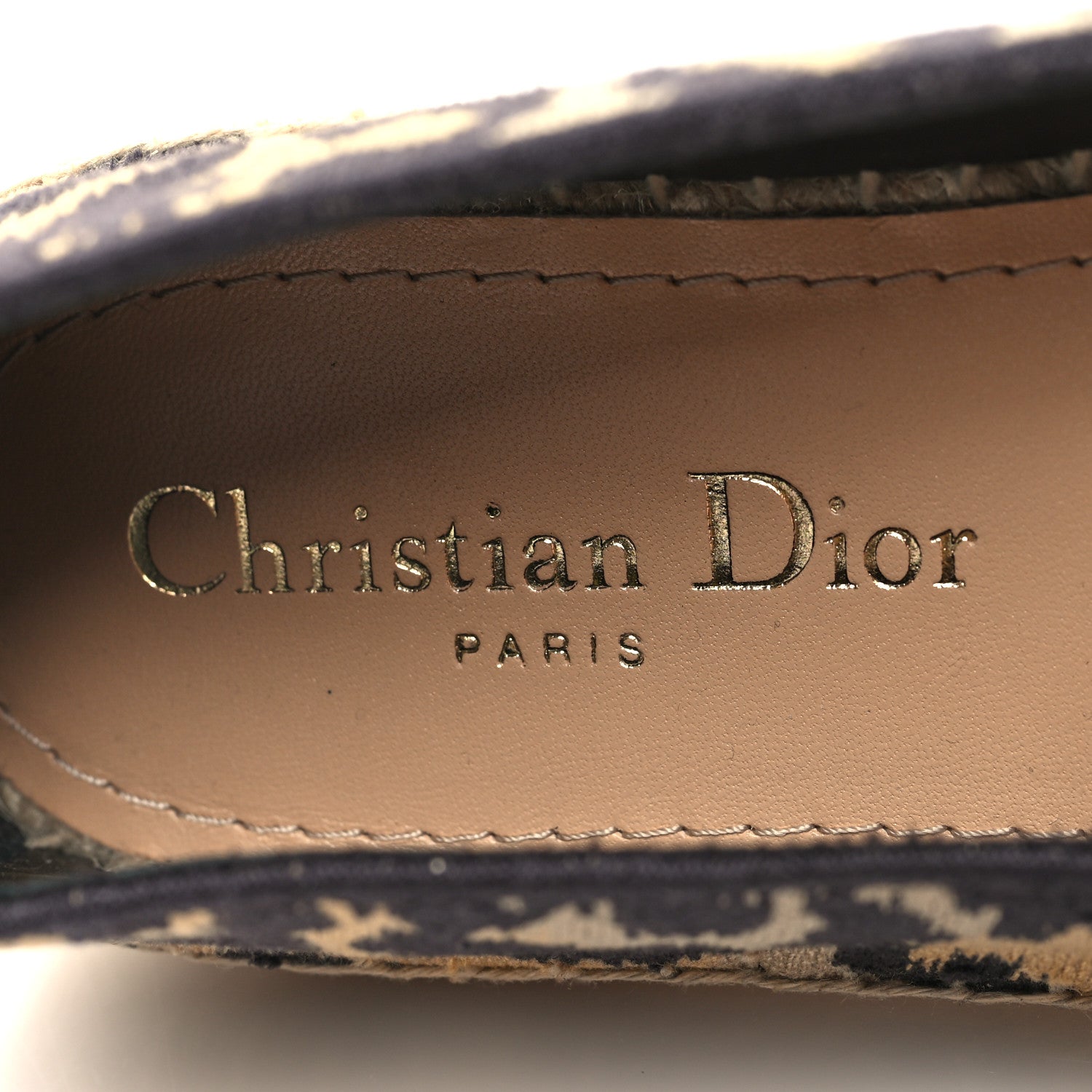 Christian Dior Lurex Embroidered Mizza Granville Espadrille 36.5 Beige Black 8 of 8