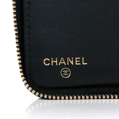 Chanel Iridescent Caviar Quilted Long Zip Around Wallet Black 6 of 13