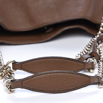Gucci Pebbled Calfskin Medium Soho Chain Shoulder Bag Maple Brown 8 of 16