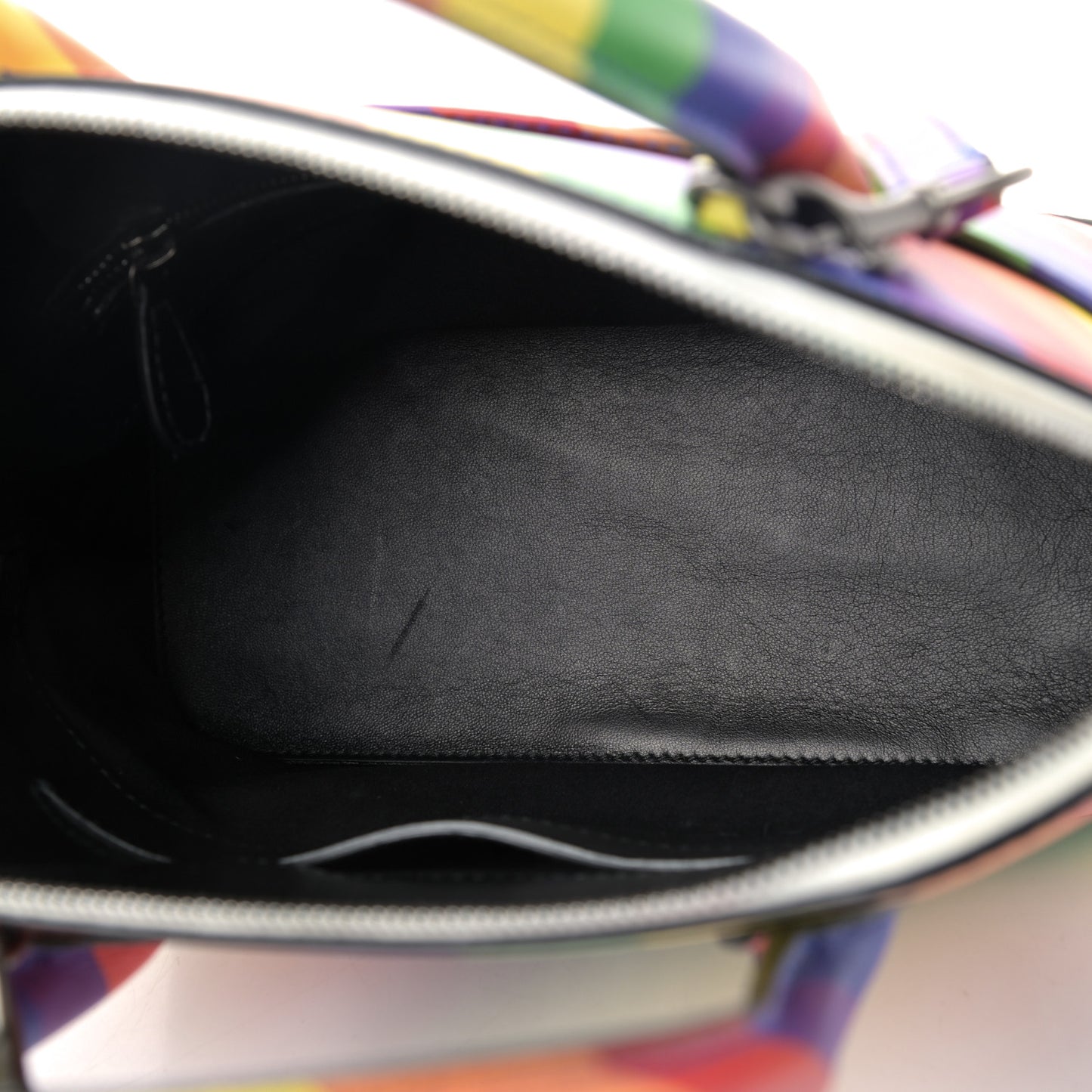 Smooth Calfskin Logo Rainbow S Ville Top Handle Bag Multicolor