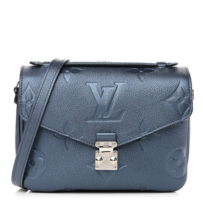 Louis Vuitton Metallic Empreinte Monogram Giant Pochette Metis Navy Nacre 1 of 10