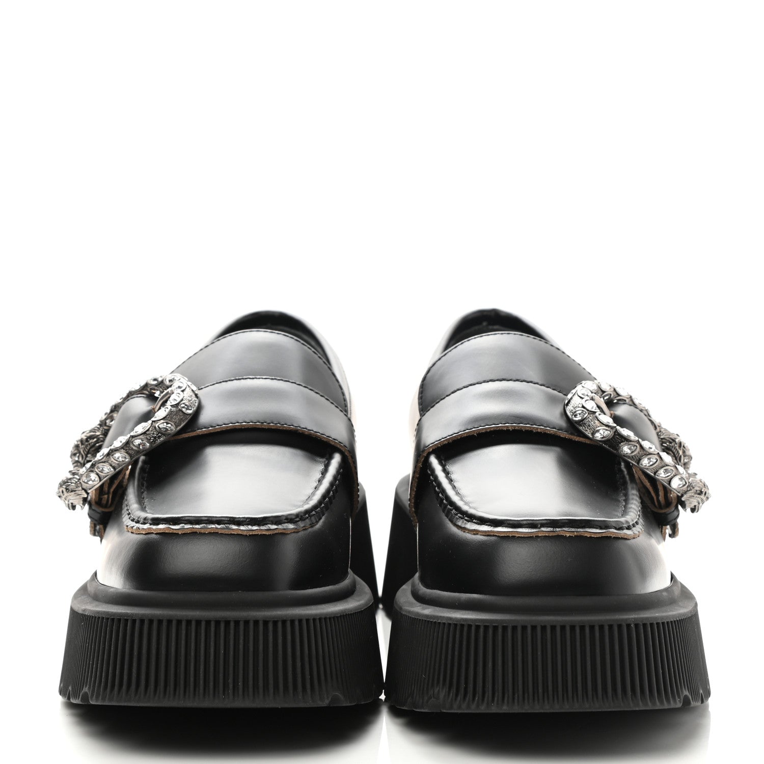 Gucci Cordovan Lux Dionysus Hunder Loafers 38.5 Black 2 of 9