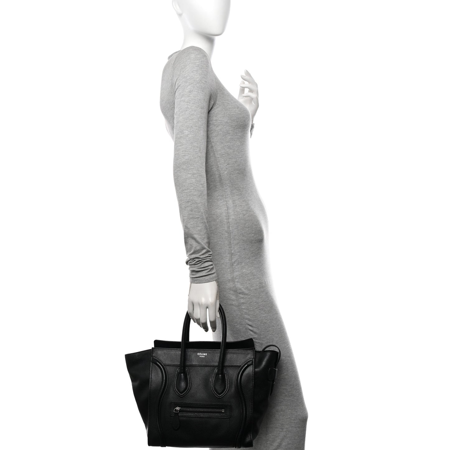 Drummed Calfskin Micro Luggage Black