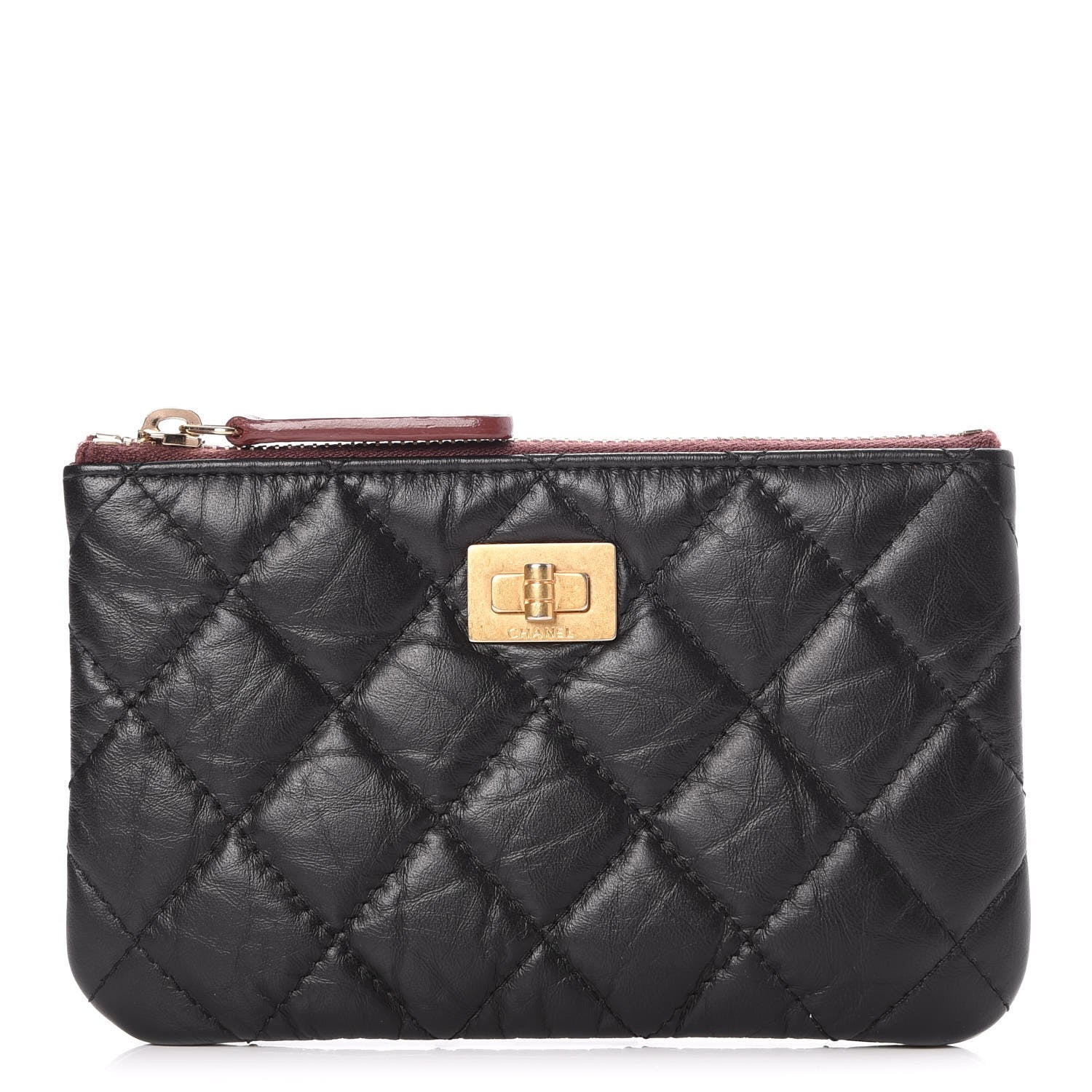 Chanel Aged Calfskin Quilted Small Reissue Cosmetic Case Black 1 of 8