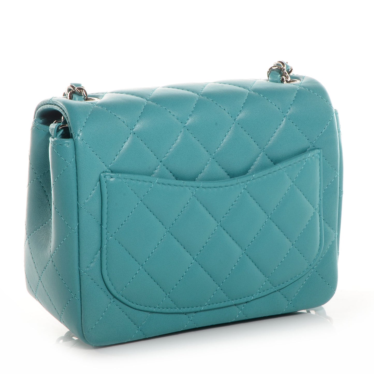 Lambskin Quilted Mini Square Flap Blue