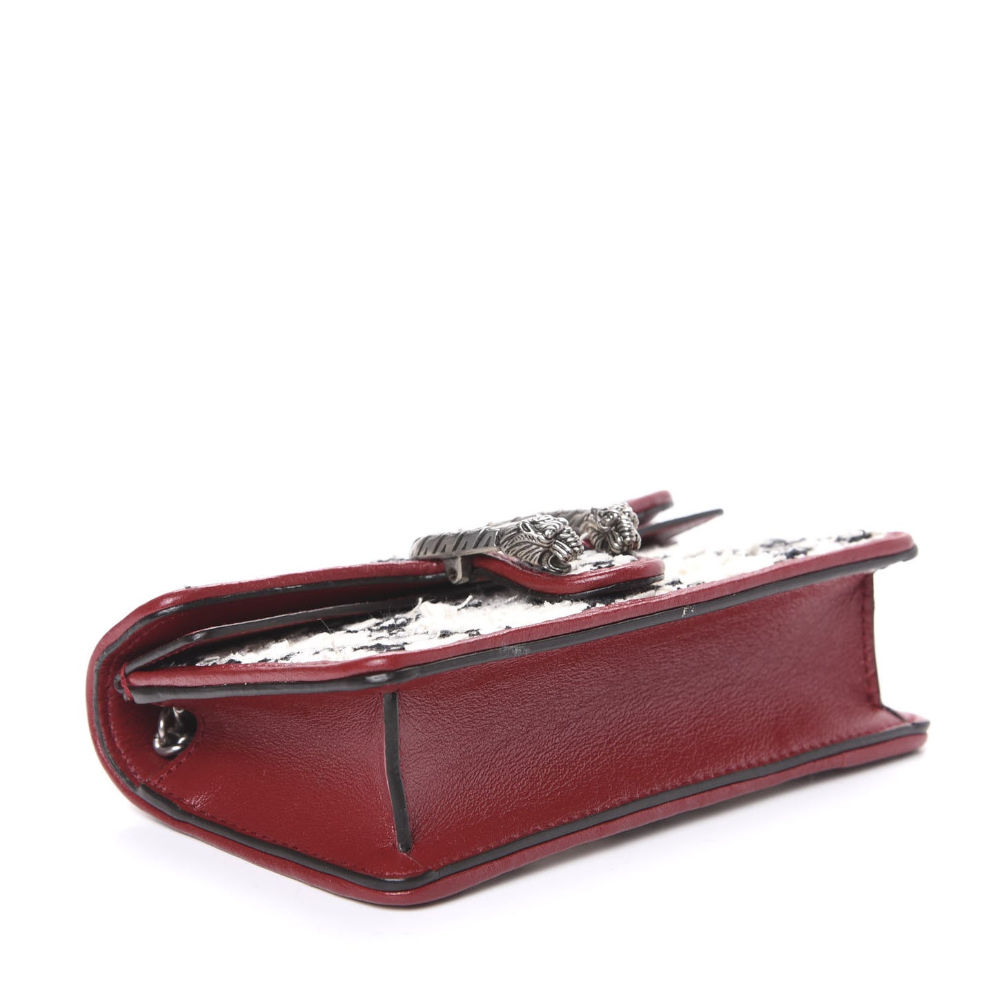 Tweed GG Monogram Super Mini Dionysus Shoulder Bag White Black Romantic Cherry