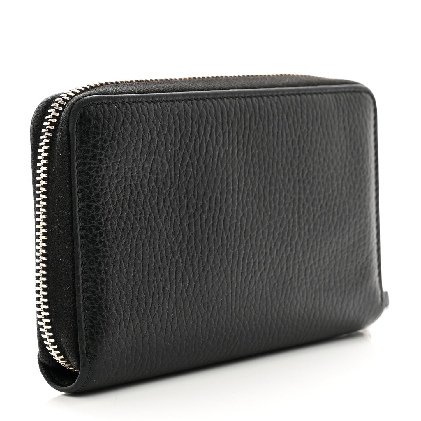 Dollar Calfskin Medium Swing Zip Around Wallet Black