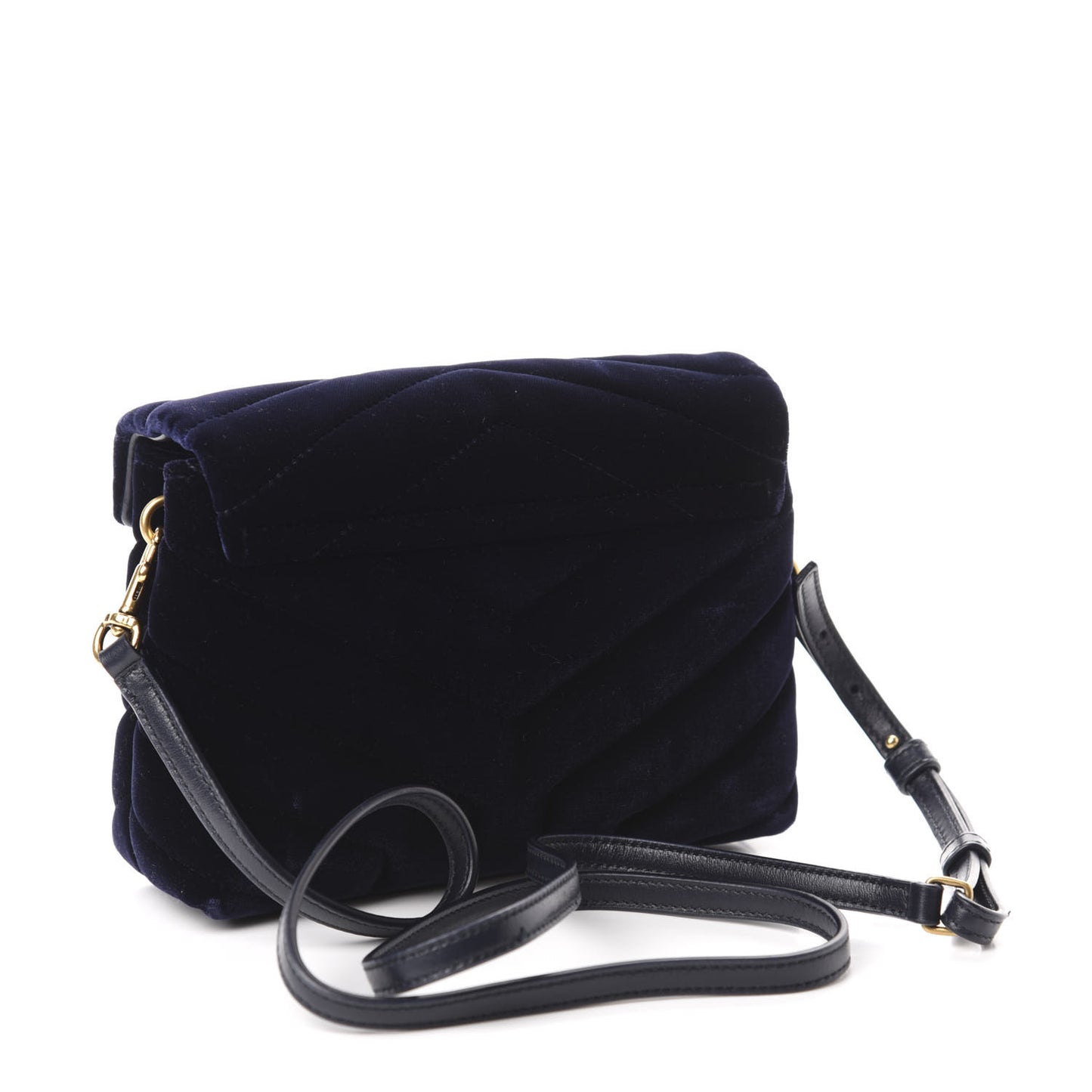 Velvet Y Quilted Monogram Toy Loulou Crossbody Navy