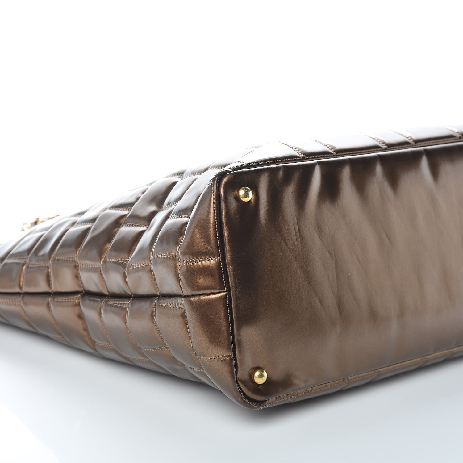 Chanel Vinyl Quilted Large Frozen Tote Bronze 5 of 10