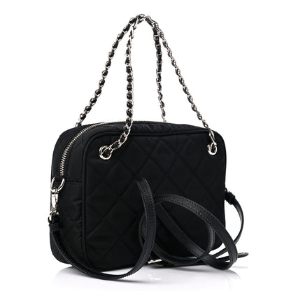Prada Nylon Tessuto Impuntu Quilted Bandoliera Crossbody Bag Black 2 of 7