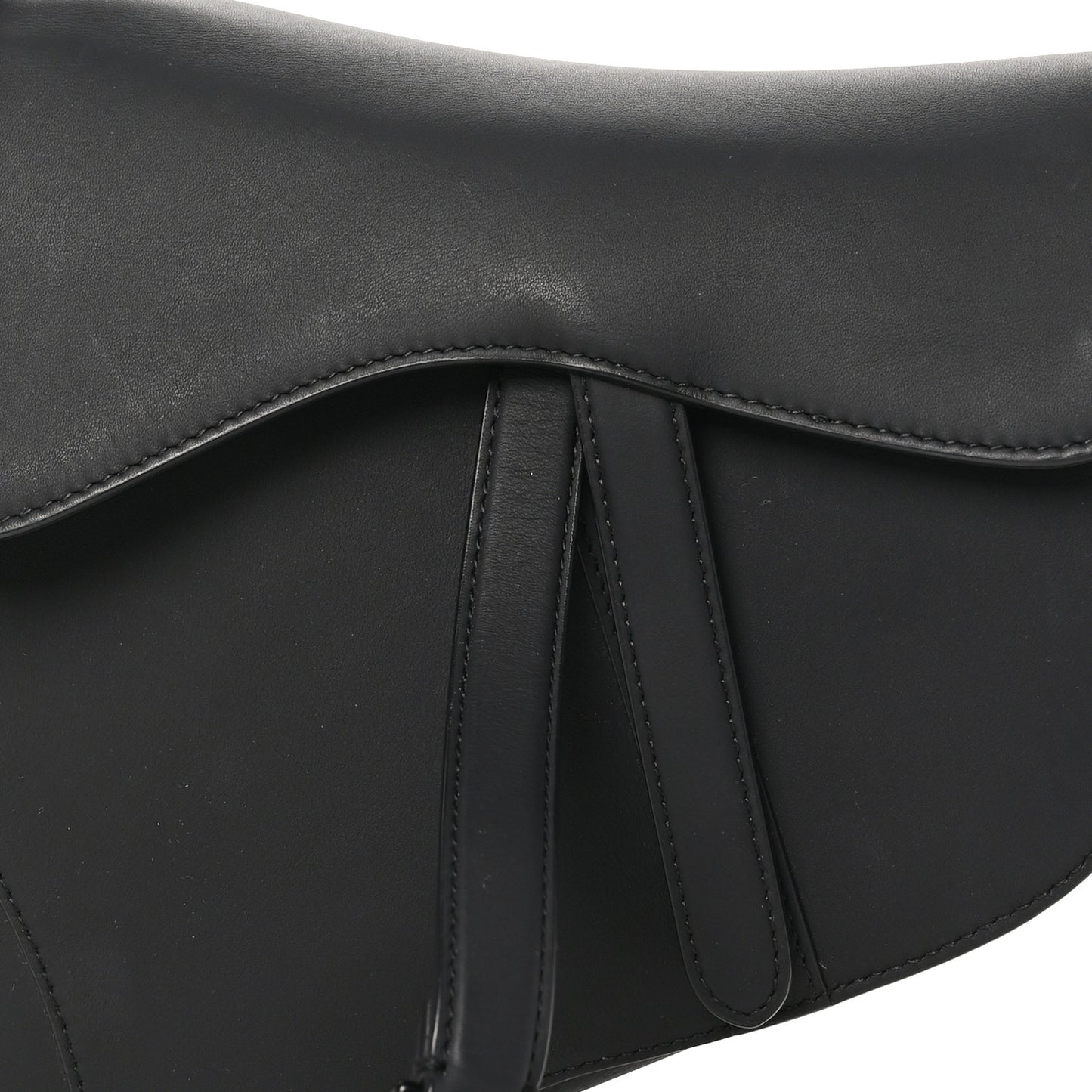 Ultra Matte Calfskin Saddle Bag Black