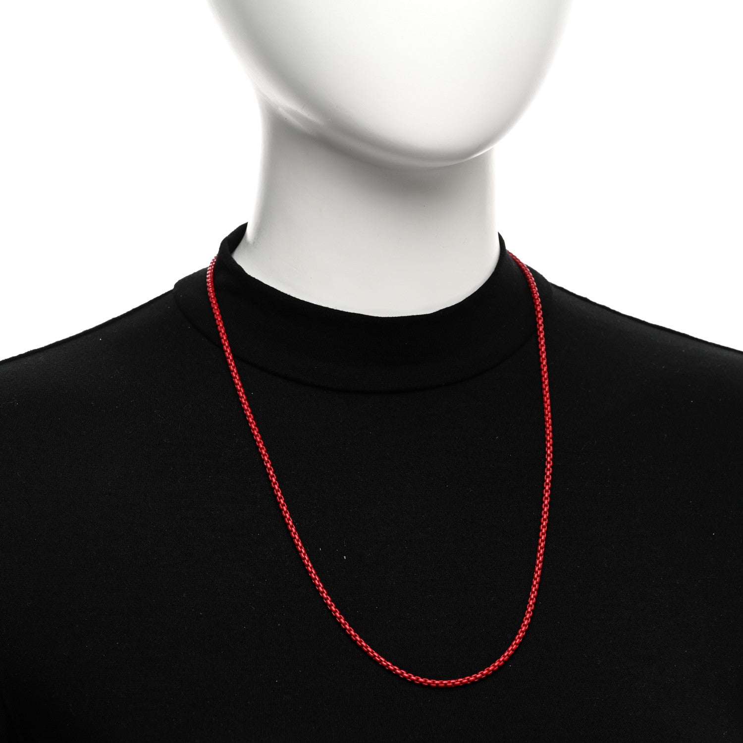 David Yurman Sterling Silver Stainless Steel 2.7mm Small Box Chain Necklace Burgundy 2 of 5