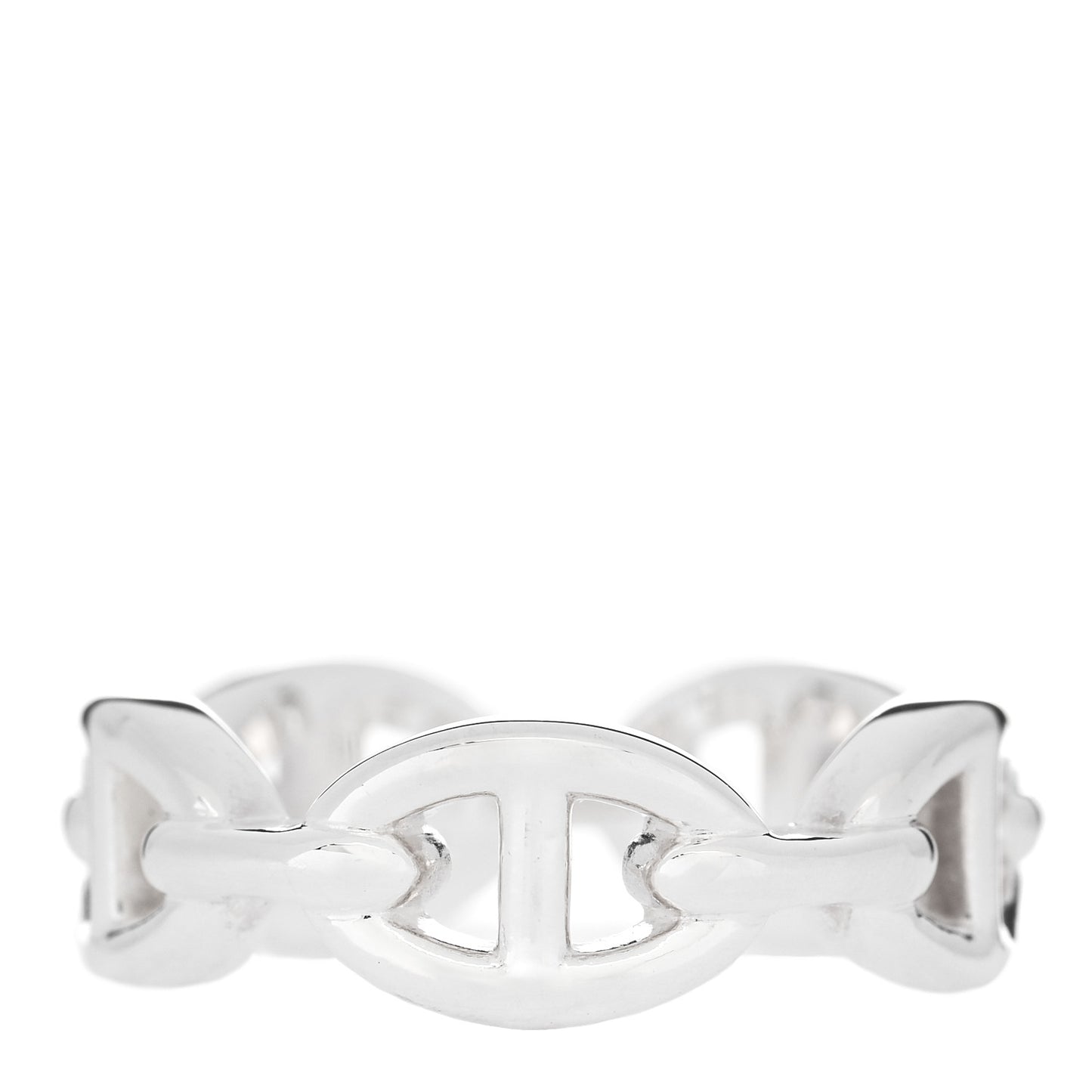 Sterling Silver PM Chaine d'Ancre Enchainee Band Ring 55 7.25