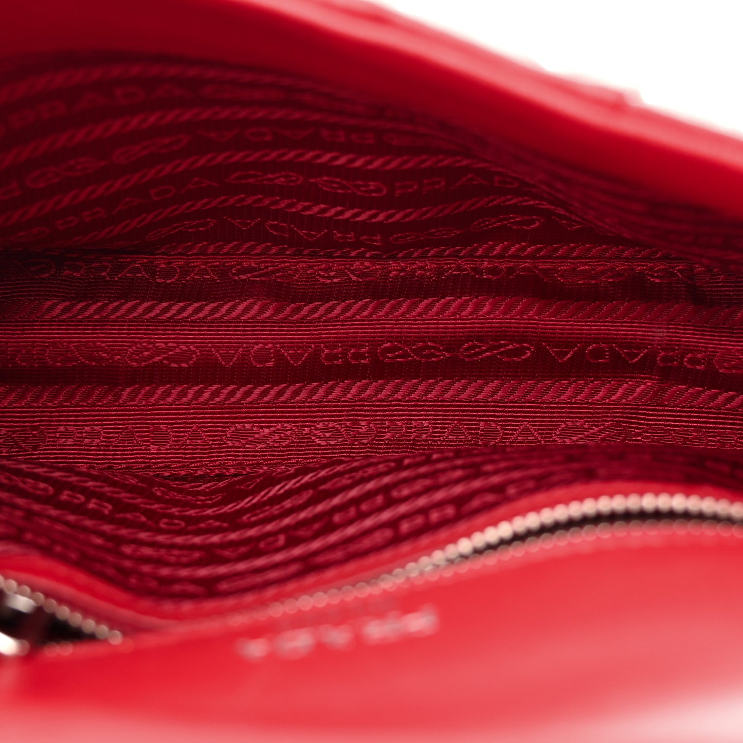 Nappa Gaufre Small Chain Flap Shoulder Bag Fuoco