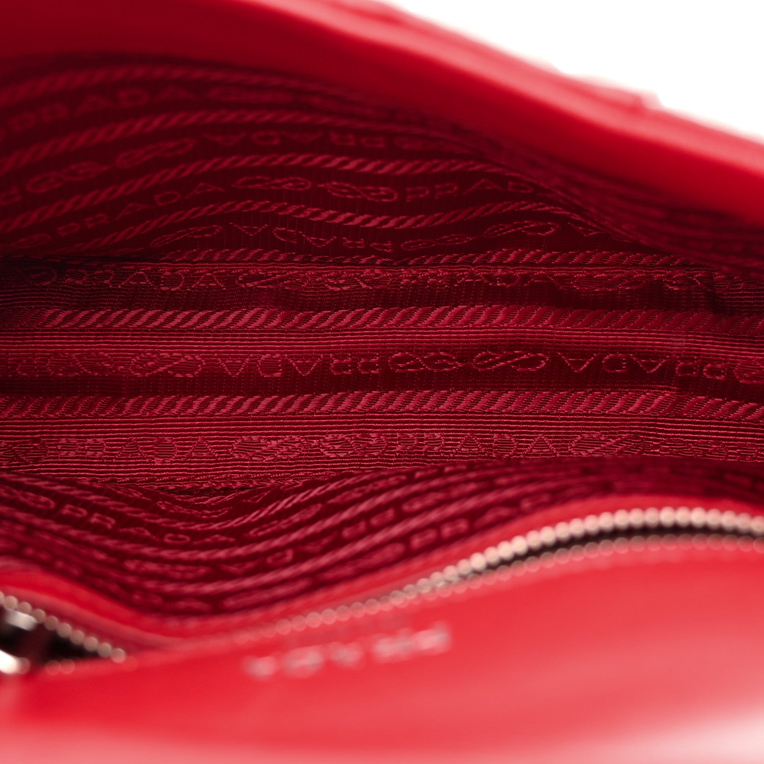 Prada Nappa Gaufre Small Chain Flap Shoulder Bag Fuoco 5 of 14