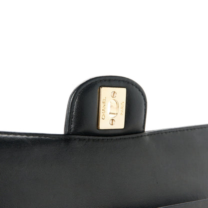 Chanel Lambskin Chevron Quilted Medium Double Flap Black 7 of 11