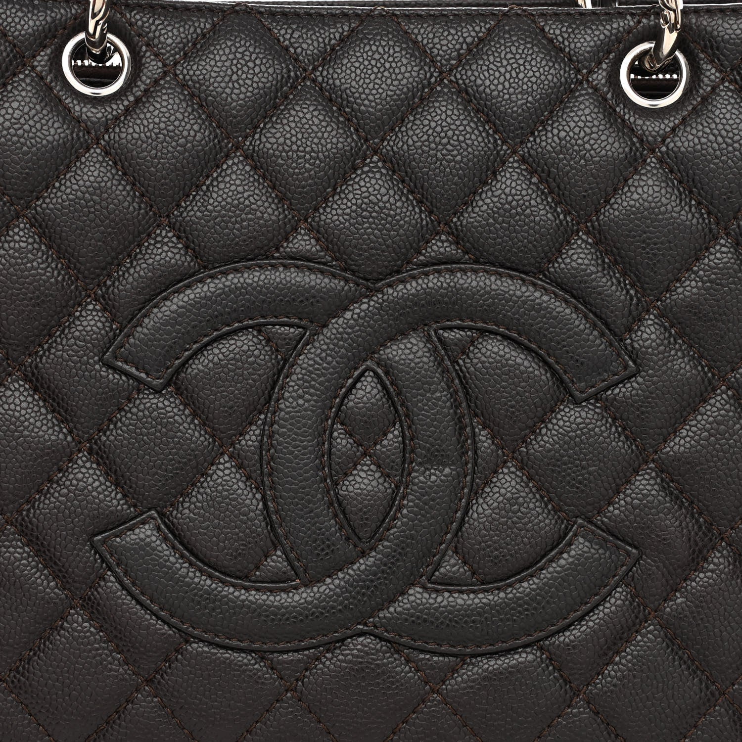 Chanel Caviar Quilted Grand Shopping Tote GST Dark Brown 8 of 11