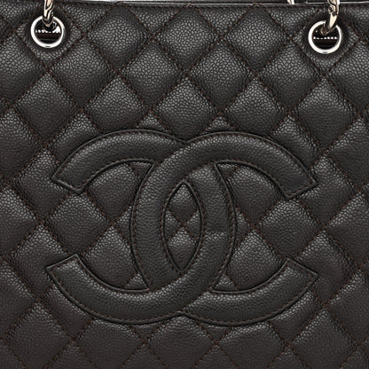 Chanel Caviar Quilted Grand Shopping Tote GST Dark Brown 8 of 11