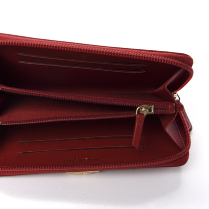 Chanel Caviar Quilted Small Boy Zip Around Wallet Dark Red 5 of 9