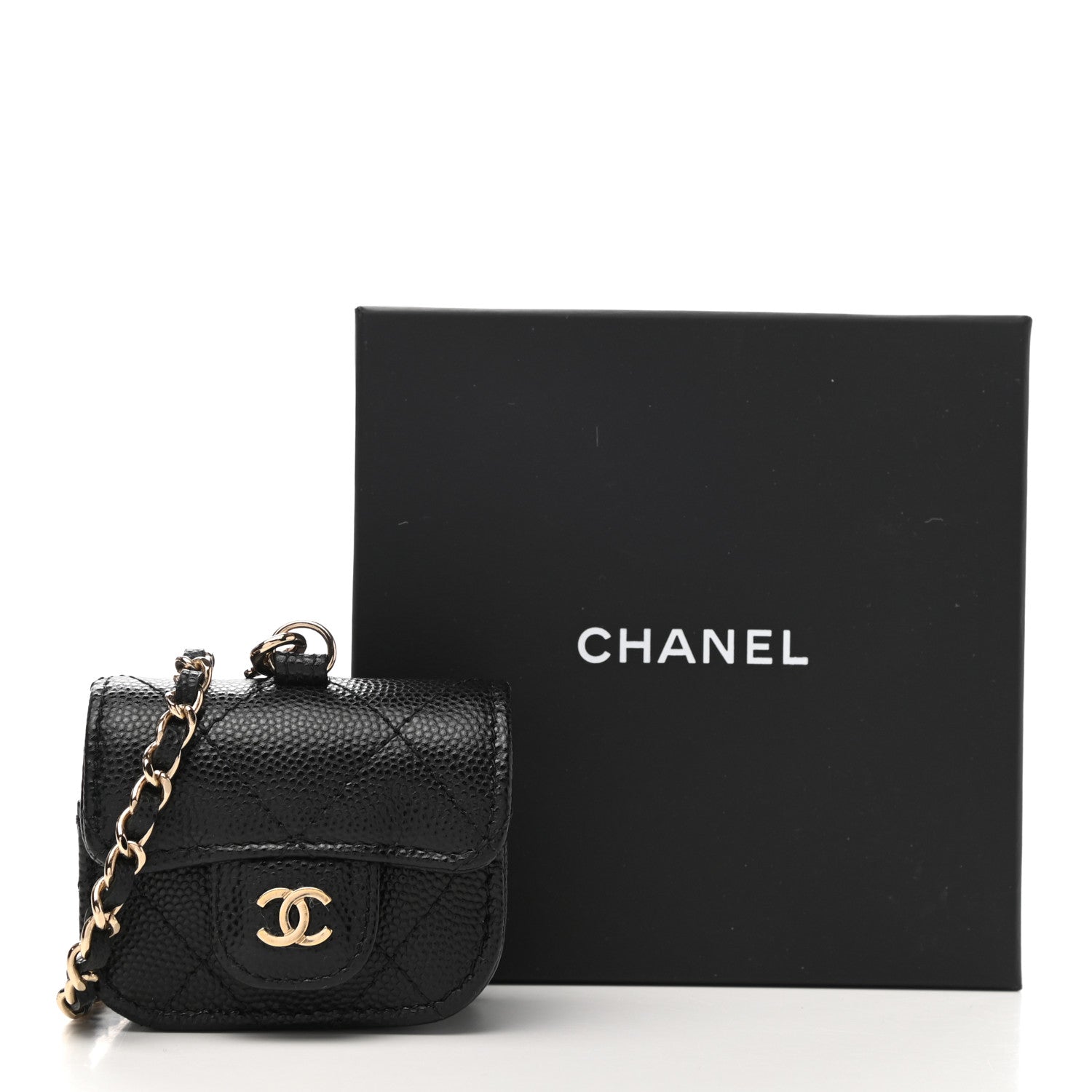 Chanel Caviar Quilted Airpods Pro Case Black 9 of 9