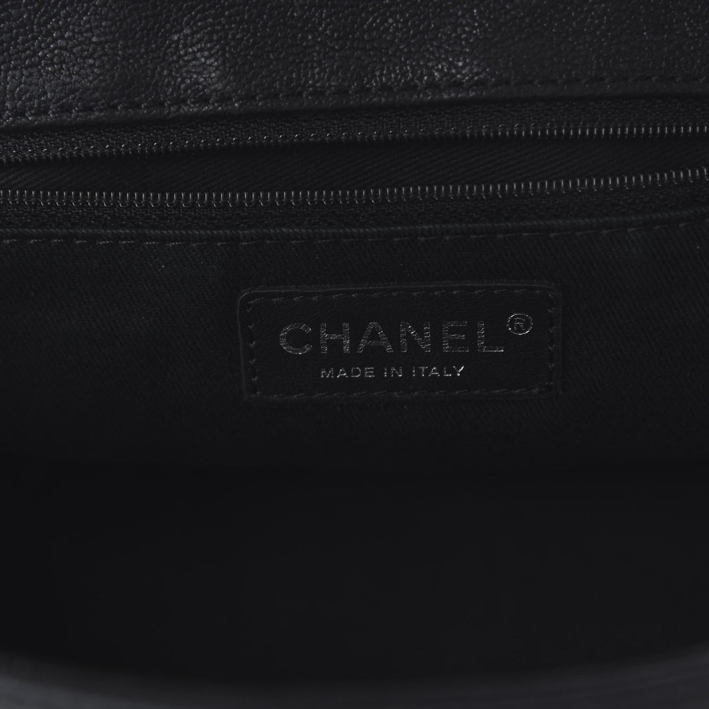 Calfskin Diamond Stitch Accordion Flap Black