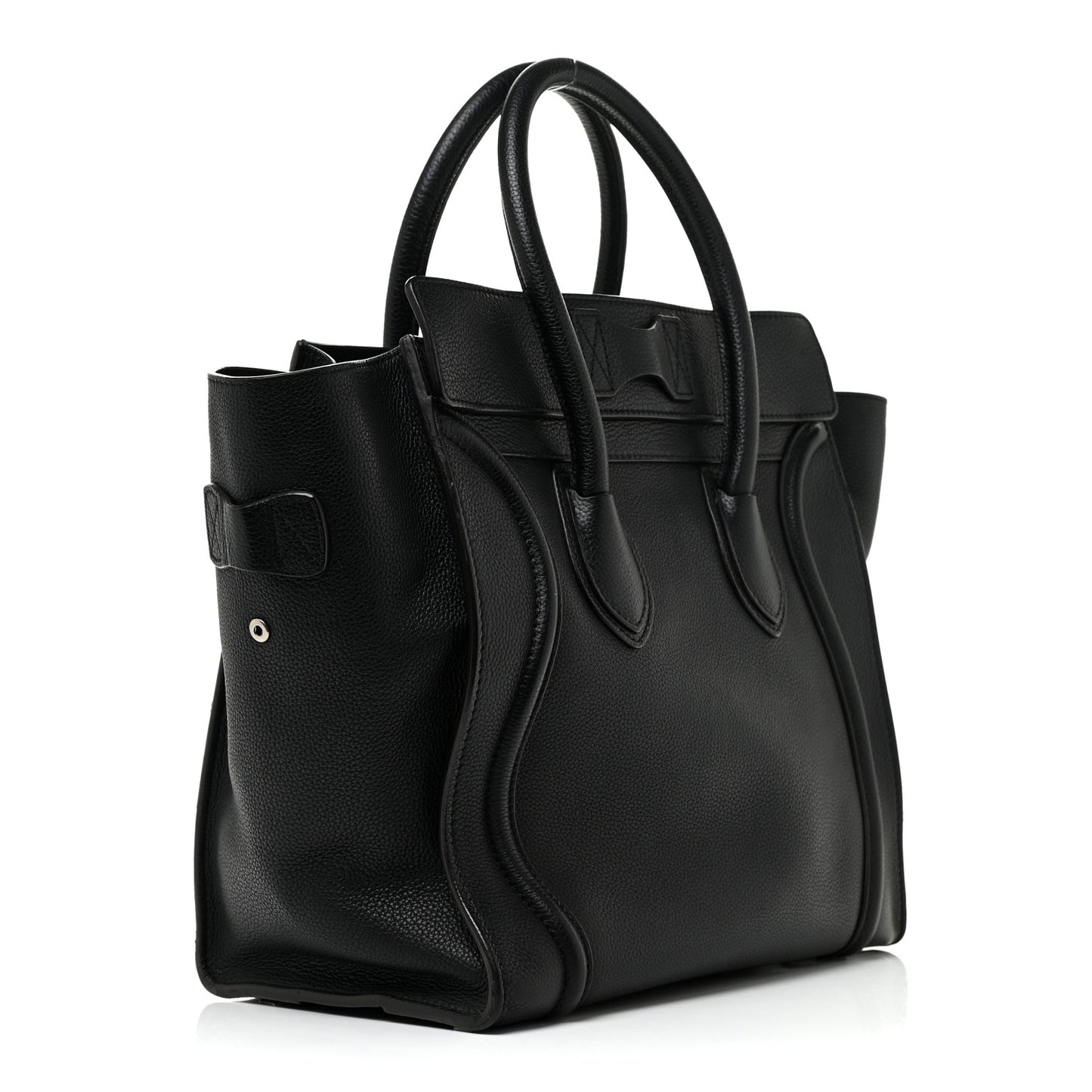 Drummed Calfskin Mini Luggage Black