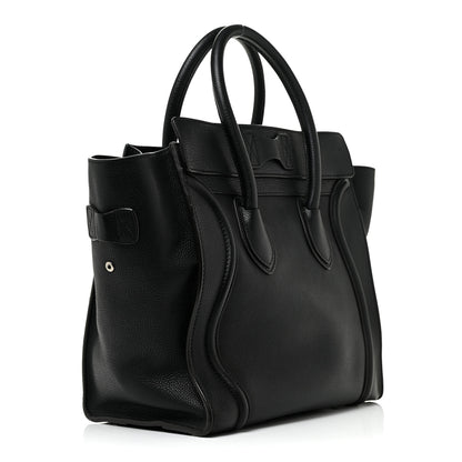 Celine Drummed Calfskin Mini Luggage Black 3 of 13