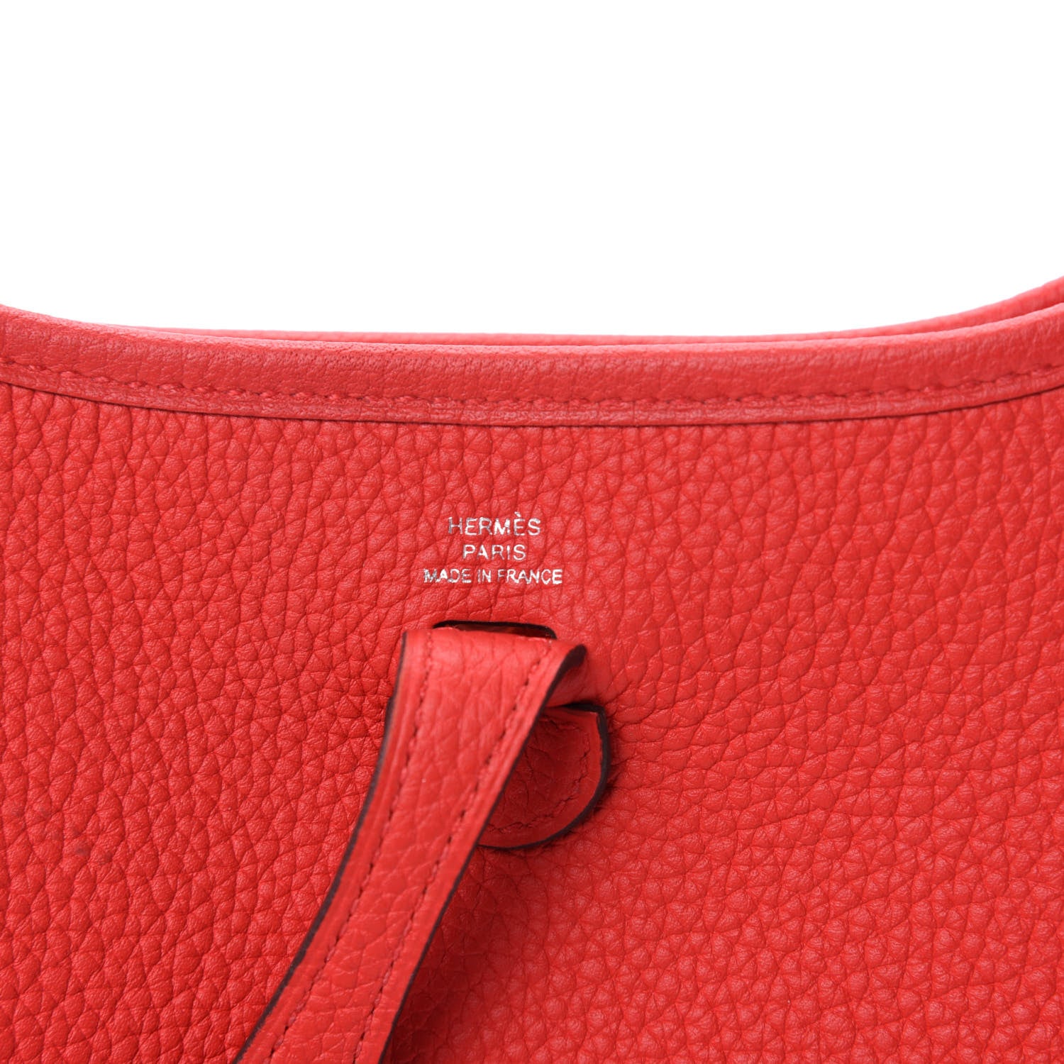 Hermes Taurillon Clemence Evelyne TPM Rouge De Coeur Bleu Du Nord 9 of 12