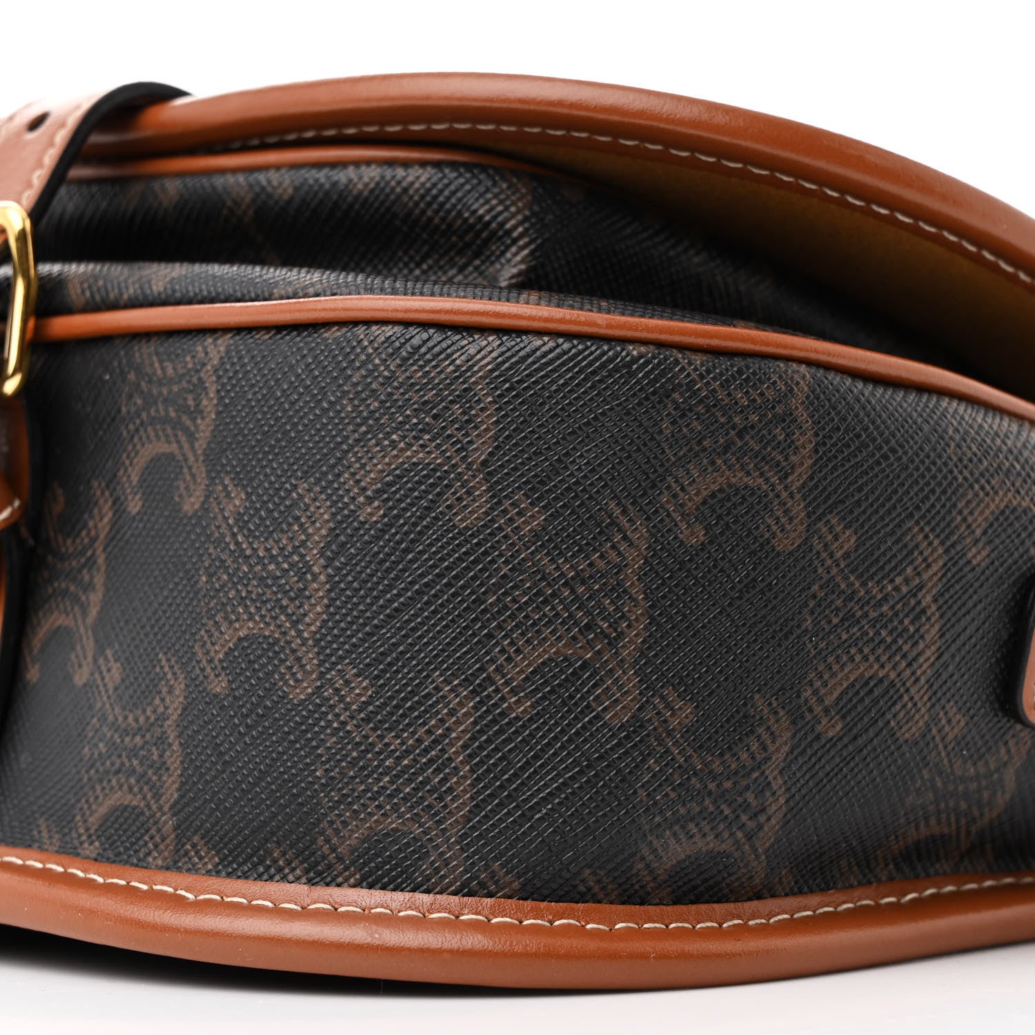 Celine Triomphe Canvas Folco Bag Tan 10 of 11