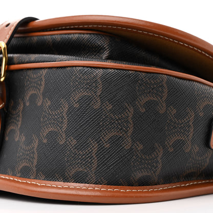 Celine Triomphe Canvas Folco Bag Tan 10 of 11