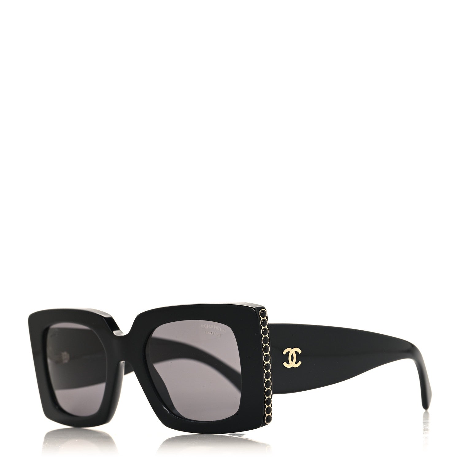 Chanel Acetate Rectangle Sunglasses 5480-H Black 1 of 8