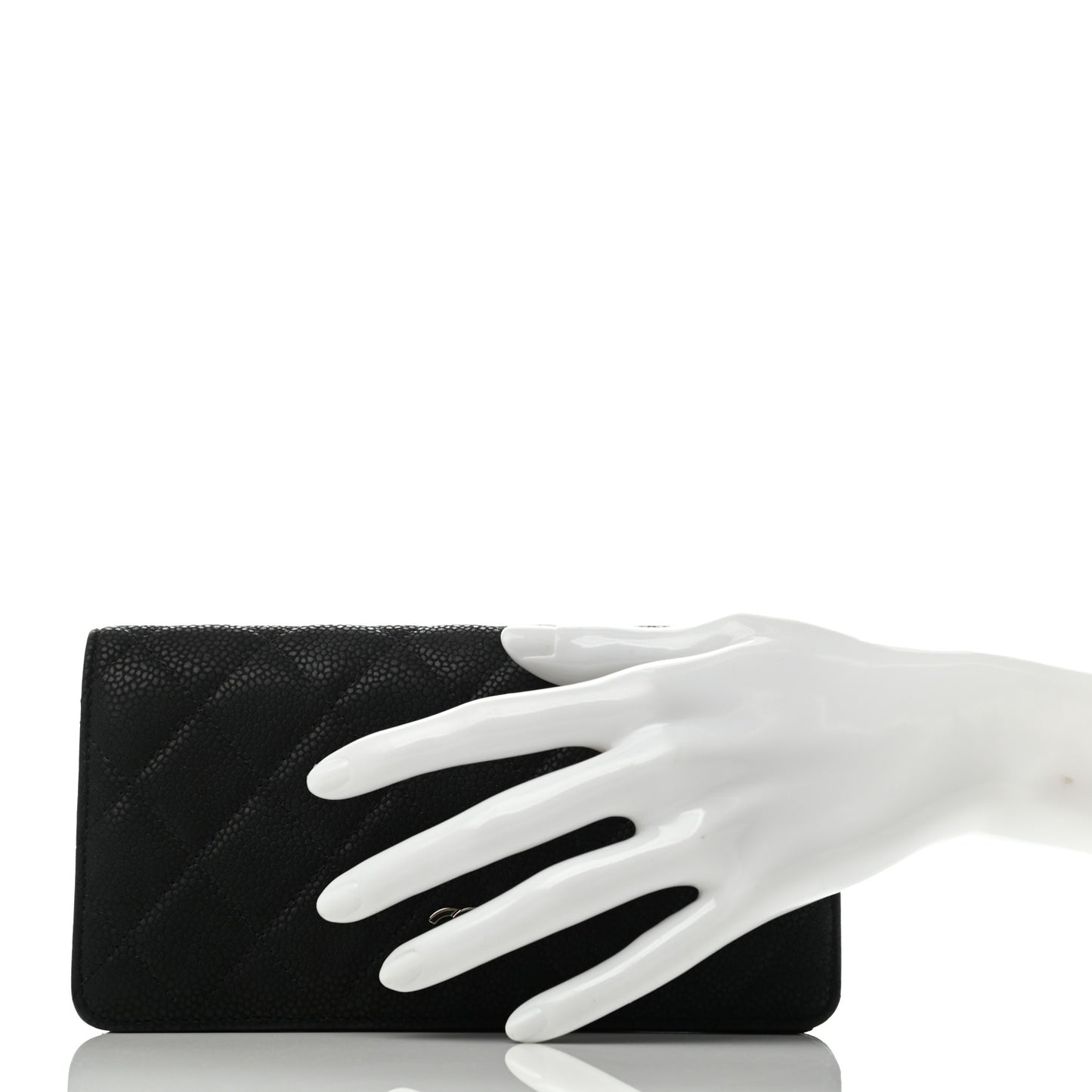 Caviar Quilted Yen Wallet Black