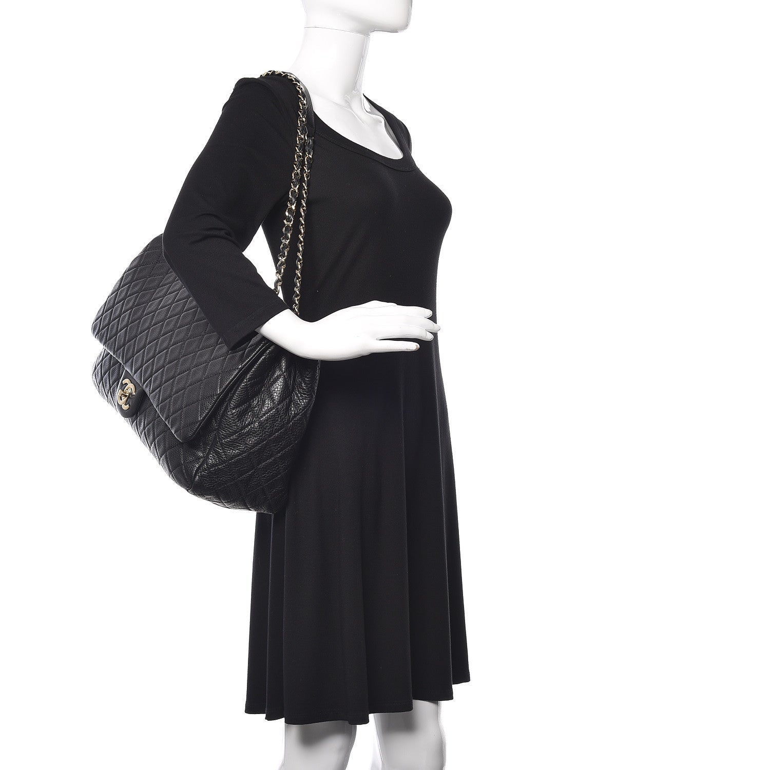 Chanel Calfskin Quilted XXL Travel Flap Bag Black 2 of 11
