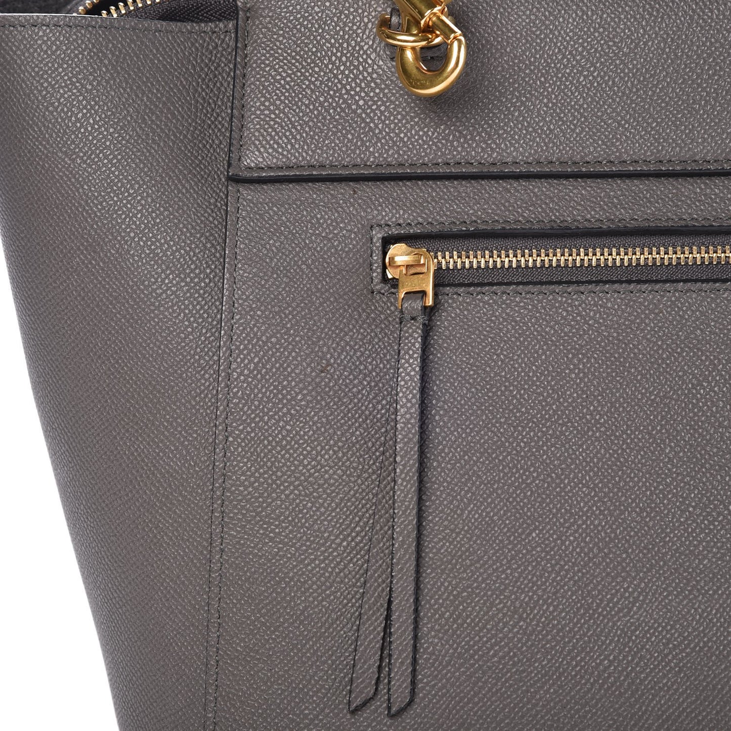 Grained Calfskin Mini Belt Bag Grey