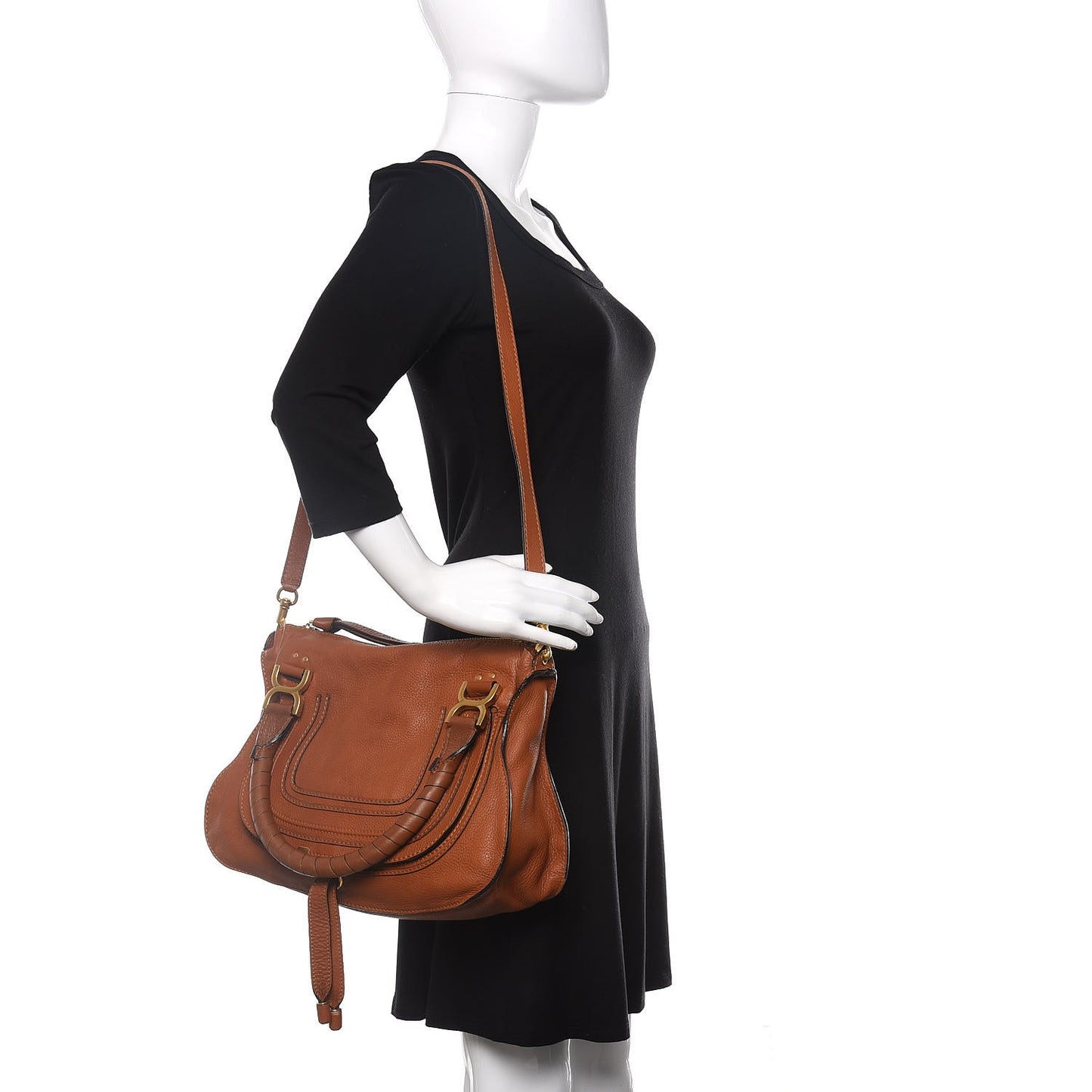 Calfskin Medium Marcie Satchel Tan