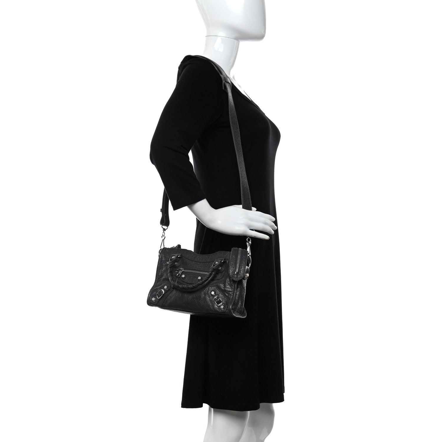 Balenciaga Agneau Giant 12 Silver Hardware Mini City Gris Fossile Anthracite 3 of 10