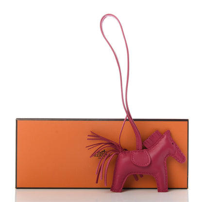 Hermes Milo Lambskin Grigri Rodeo Horse Bag Charm PM Rose Mexico 4 of 4