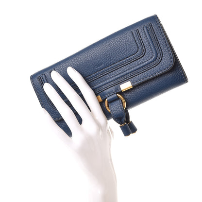 Chloe Calfskin Marcie Continental Flap Wallet Royal Navy 2 of 8