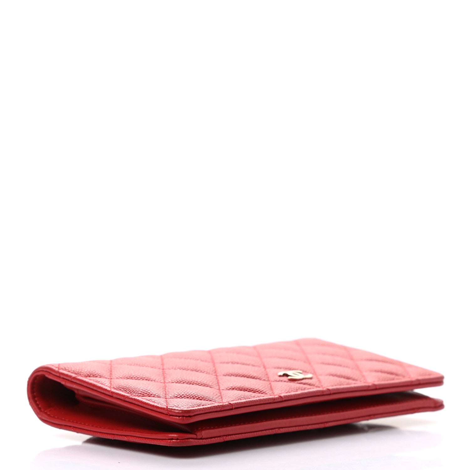 Chanel Caviar Quilted Yen Wallet Dark Red 4 of 8