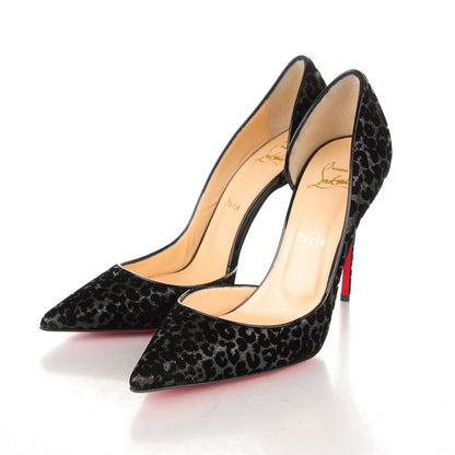 Christian Louboutin Floque Patent Glitter Leo Iriza 100 Pumps 39 Black 3 of 6