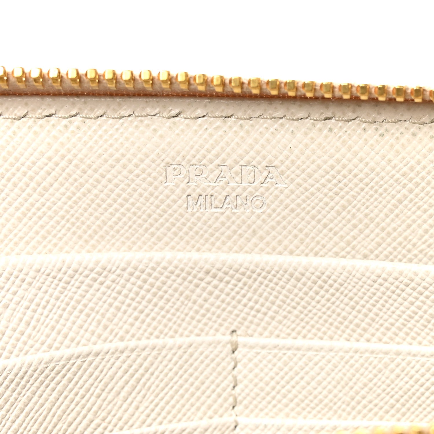 Prada Saffiano Metal Zip Around Wallet Cera 6 of 7