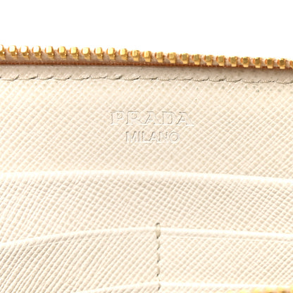 Prada Saffiano Metal Zip Around Wallet Cera 6 of 7