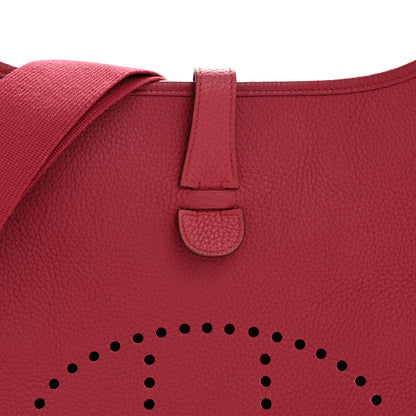 Hermes Taurillon Clemence Evelyne III GM Rouge Garance 8 of 12