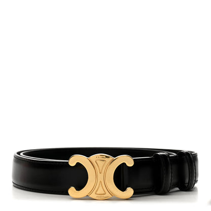 Celine Box Calfskin Medium 25mm Triomphe Belt 85 34 Black 1 of 7