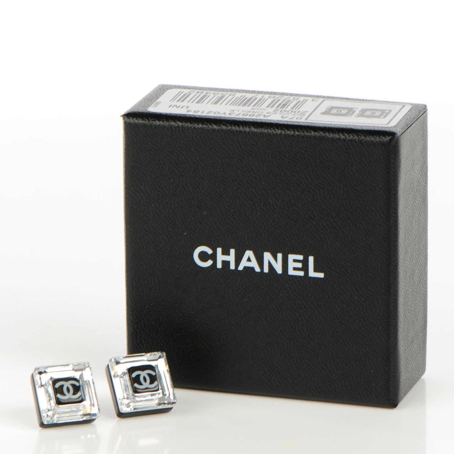 Crystal CC Square Charm Earrings